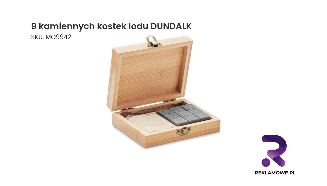 9 kamiennych kostek lodu DUNDALK do schładzania napojów bez rozcieńczania