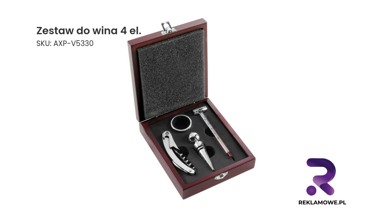Zestaw do wina 4-elementowy w eleganckim opakowaniu