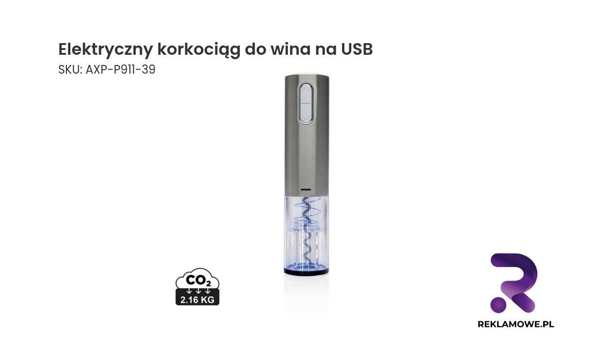 Elektryczny korkociąg do wina na USB