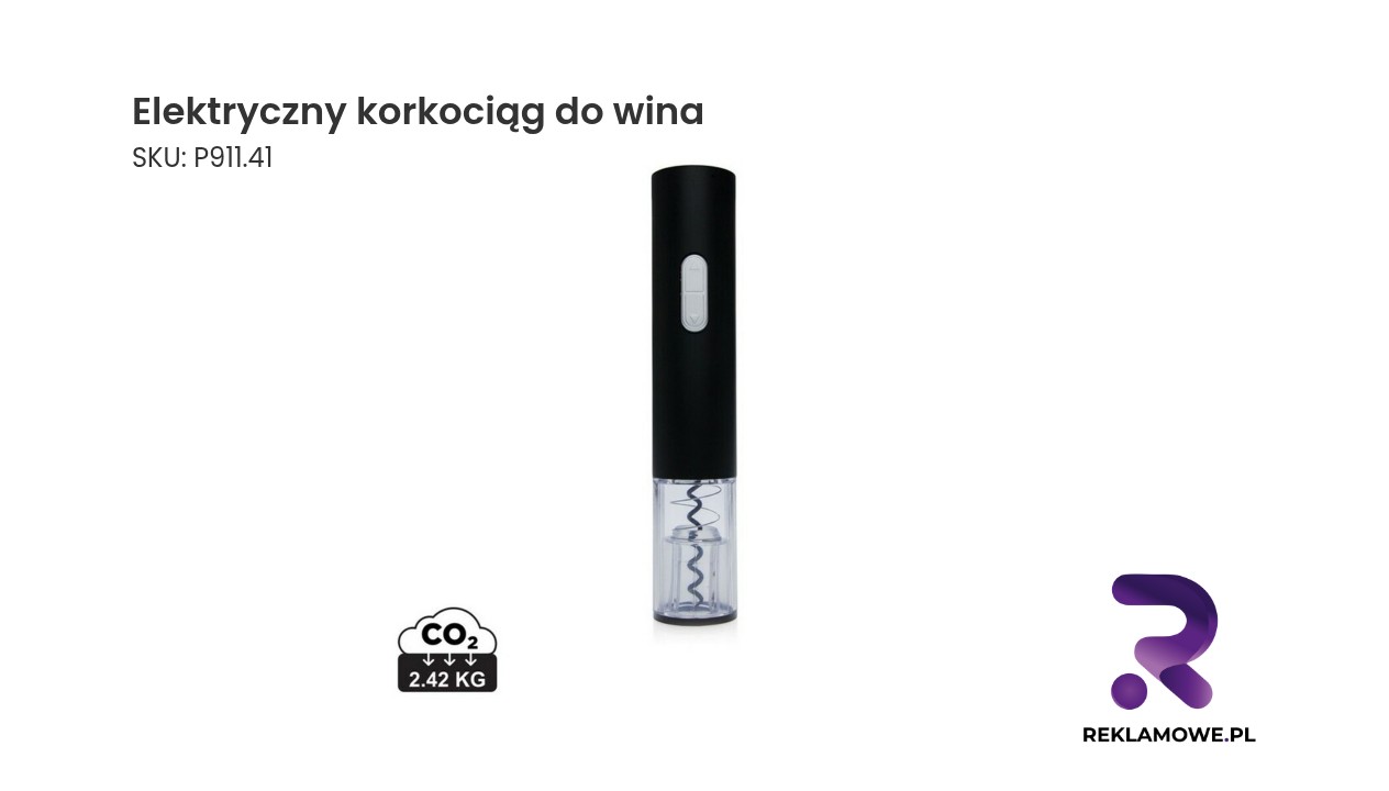 Elektryczny korkociąg do wina ułatwiający otwieranie butelek