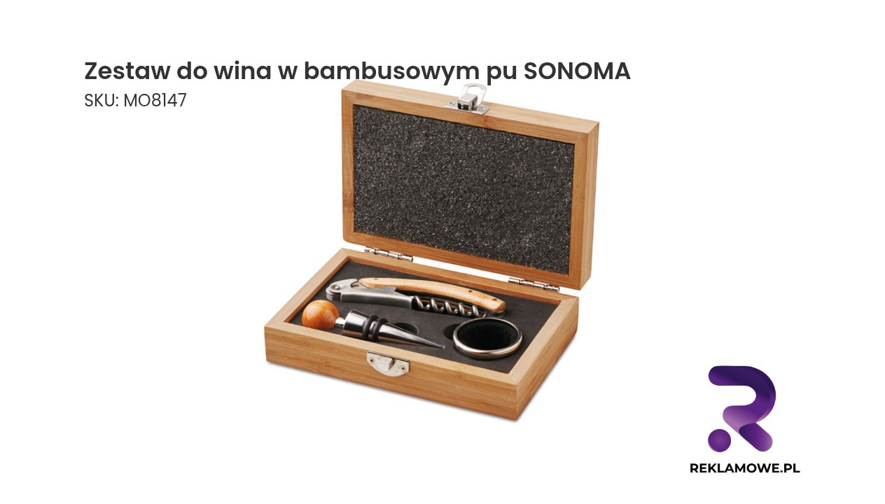 Zestaw do wina Sonoma w eleganckim bambusowym pudełku